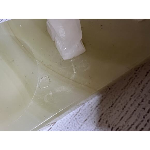 Carved Onyx & Marble Donkey Figurine Ashtray Rustic Decorative Trinket - Picture 3 of 8